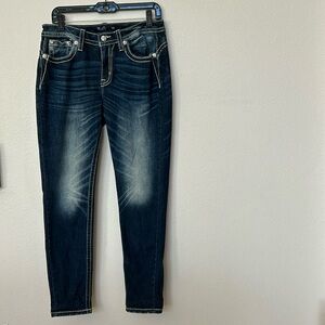 Miss Me Dark Blue Distressed Skinny Jeans